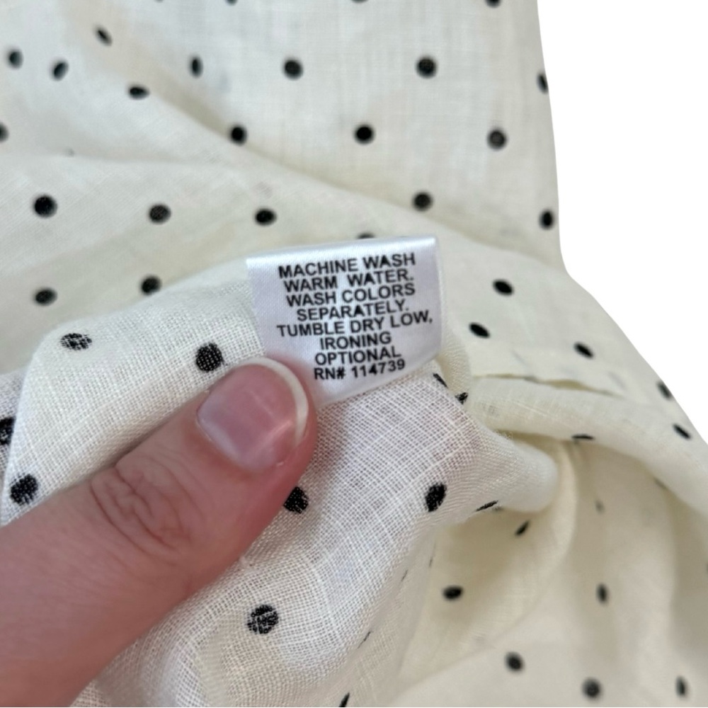 FLAX Linen NWT Women’s Medium Simple Cami Sleeveless Top Polka Dot Loungewear - Picture 5 of 5
